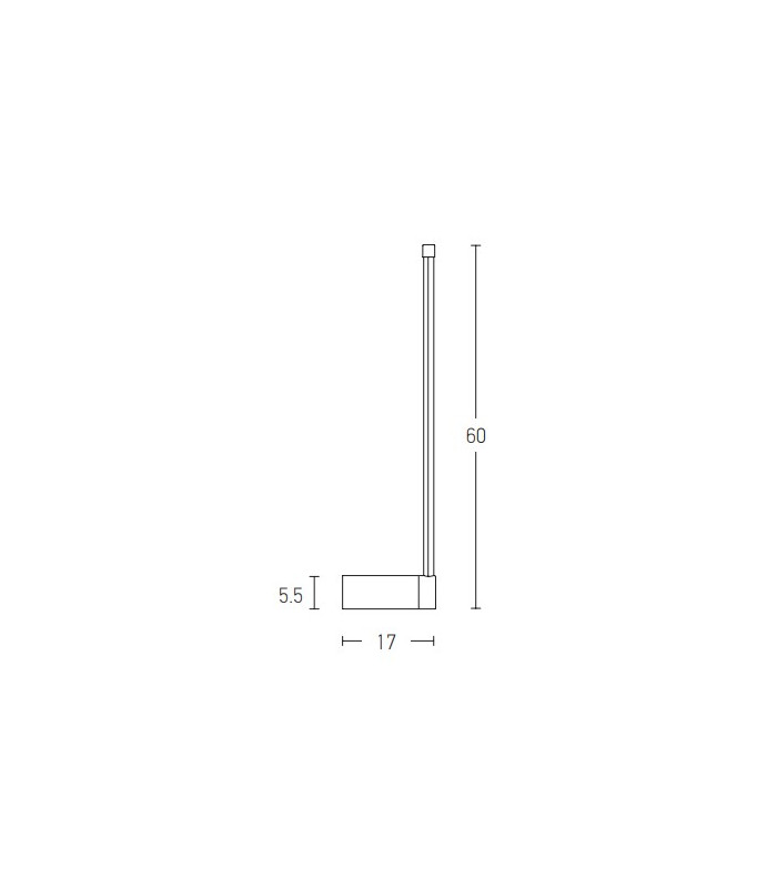 Struga 60cm Integrated Led Wall Lamp Black Matt LED 3000K 12W-5