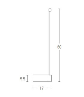 Struga 60cm Integrated Led Wall Lamp Gold Matt LED 3000K 12W-2