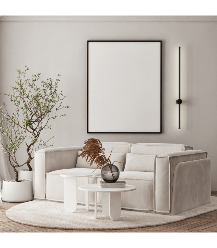 Struga 100cm Integrated Led Wall Lamp Black Matt LED 3000K 20W-2