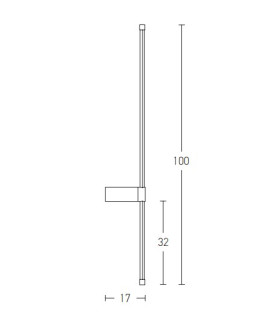 Struga 100cm Integrated Led Wall Lamp Gold Matt LED 3000K 20W-2
