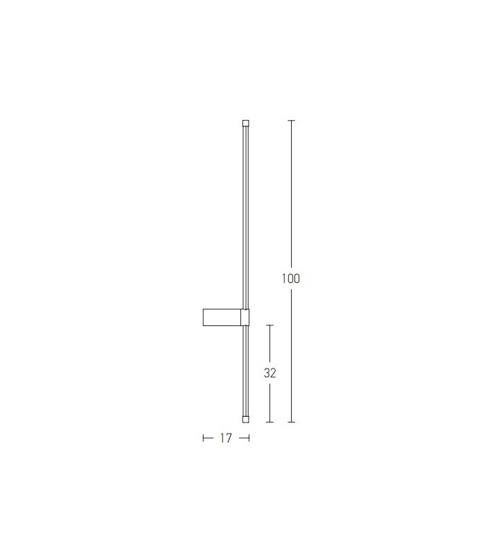 Struga 100cm Integrated Led Wall Lamp Gold Matt LED 3000K 20W-2