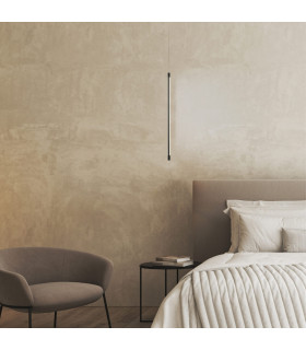 Struga Slim Pendant Ceiling Light Black Matt LED 3000K-2