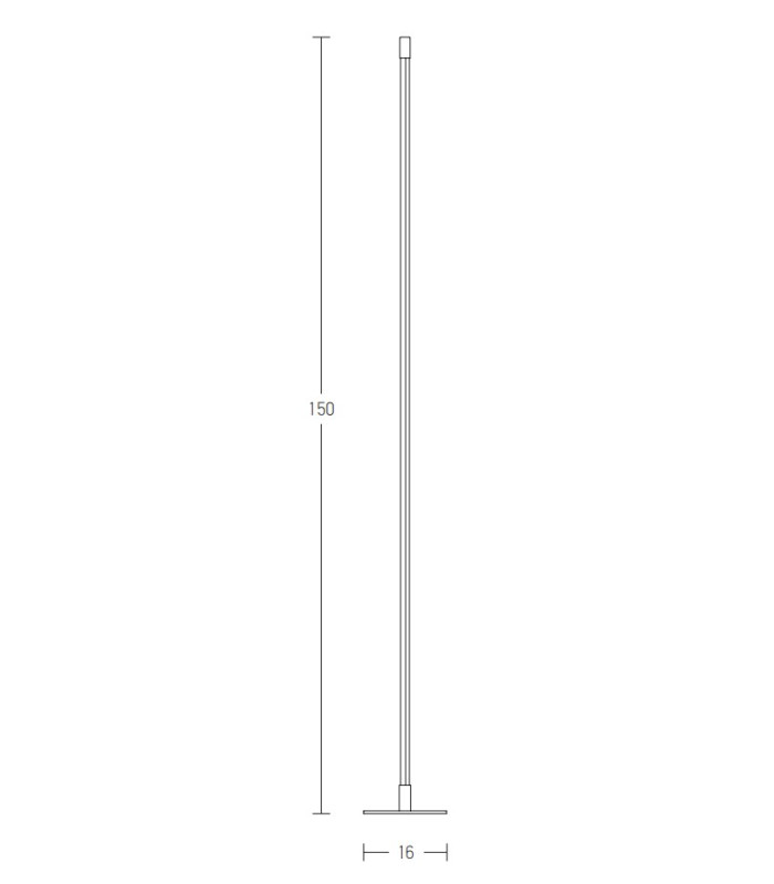 Struga Led Integrated Floor Lamp Black Matt LED 3000K-6