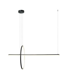 Templos 122cm Bar Pendant Ceiling Light Black Matt LED 3000K Dimmable-1