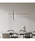 Templos 122cm Bar Pendant Ceiling Light Black Matt LED 3000K Dimmable-2