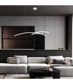 Templos Bar Pendant Ceiling Light White Matt LED 3000K Dimmable-2