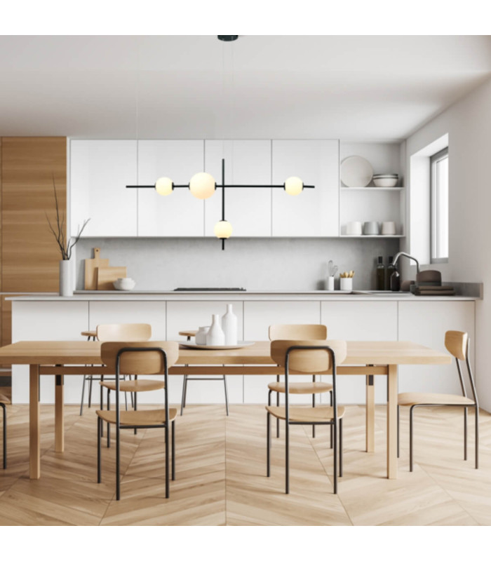 Tetovo Bar Pendant Ceiling Light Black Matt LED 3000K Dimmable-3