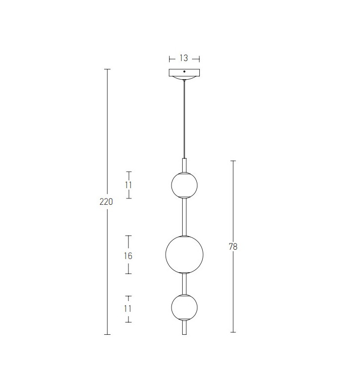 Tetovo Globe Pendant Ceiling Light Black Matt LED 3000K-3