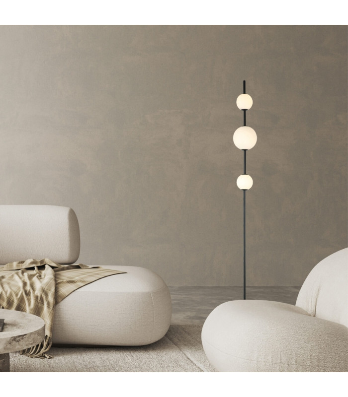 Tetovo Glass Floor Lamp Black Matt LED 3000K-2