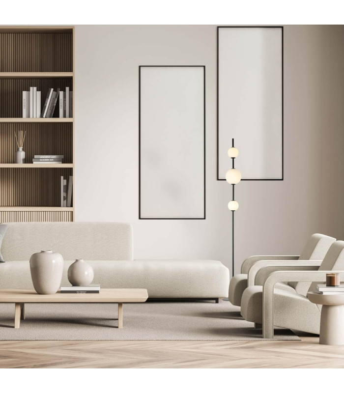 Tetovo Glass Floor Lamp Black Matt LED 3000K-3