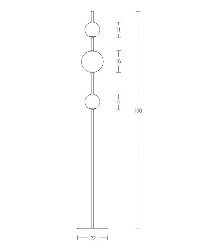 Tetovo Glass Floor Lamp Black Matt LED 3000K-4
