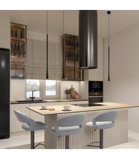 Trikala Slim Pendant Ceiling Light Black Matt LED 3000K-2