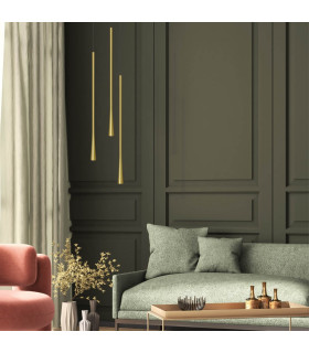 Trikala Slim Pendant Ceiling Light Brass - Black Matt LED 3000K-2