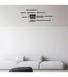 Kalo 90cm Integrated Led Semi Flush Ceiling Light Sandy Black LED 3000K Dimmable-2