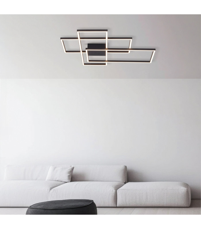Kalo 90cm Integrated Led Semi Flush Ceiling Light Sandy Black LED 3000K Dimmable-2
