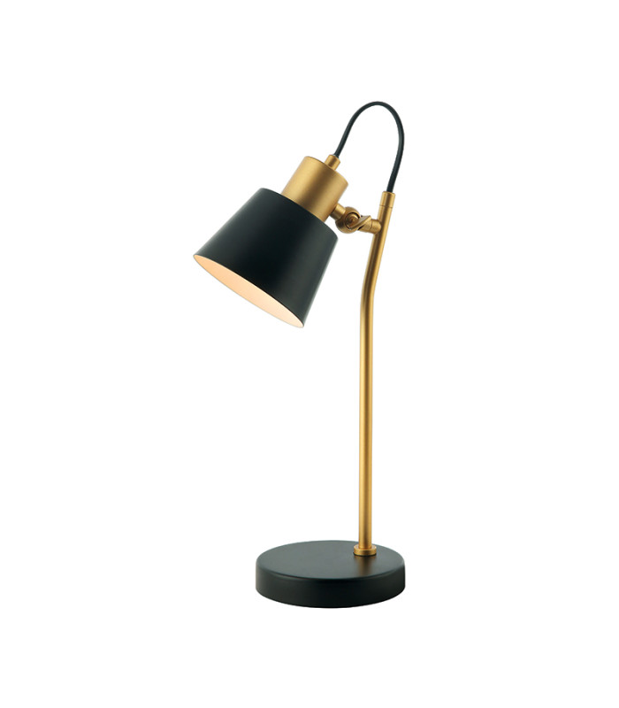 Vyronas Desk Task Lamp Black Matt - Gold Matt 1xE14-1