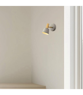 Vyronas Dome Wall Lamp Grey Matt - Gold Matt 1xE14-2