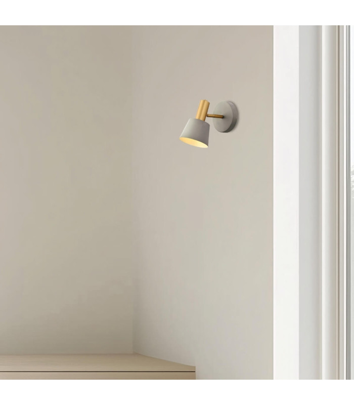 Vyronas Dome Wall Lamp Grey Matt - Gold Matt 1xE14-2