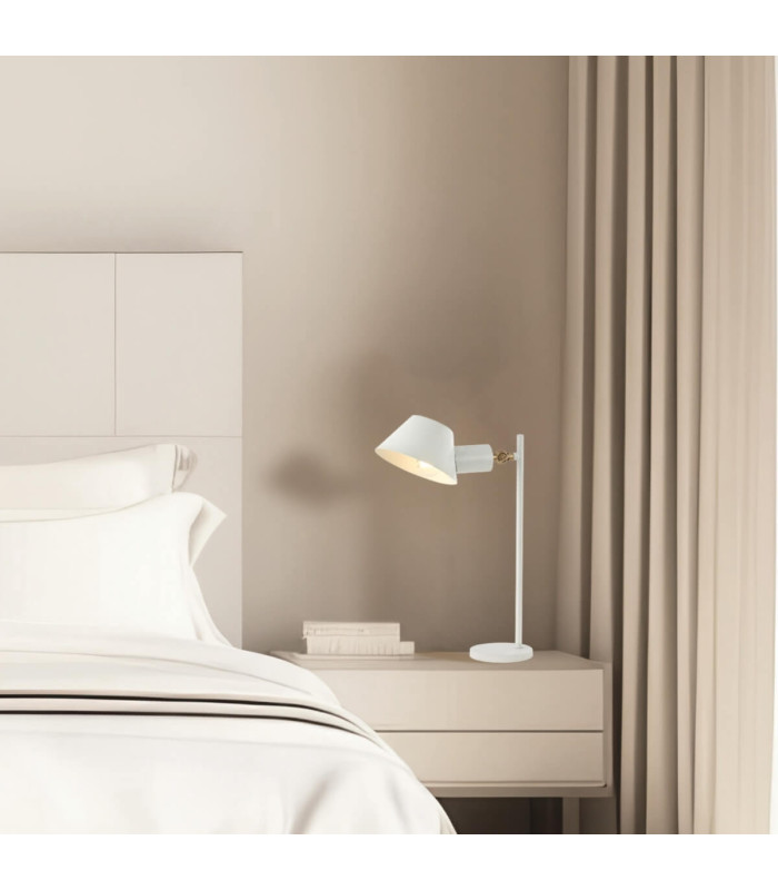 Vyronas Desk Task Lamp White Matt - Gold Matt 1xE27-2