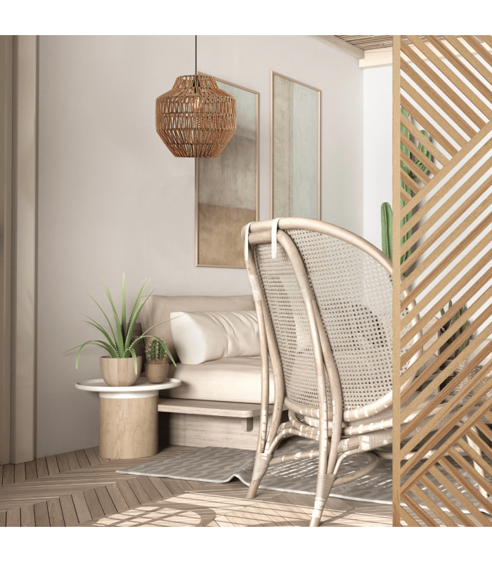 Patras 40cm Wire Frame Pendant Ceiling Light Natural 1xE27-3