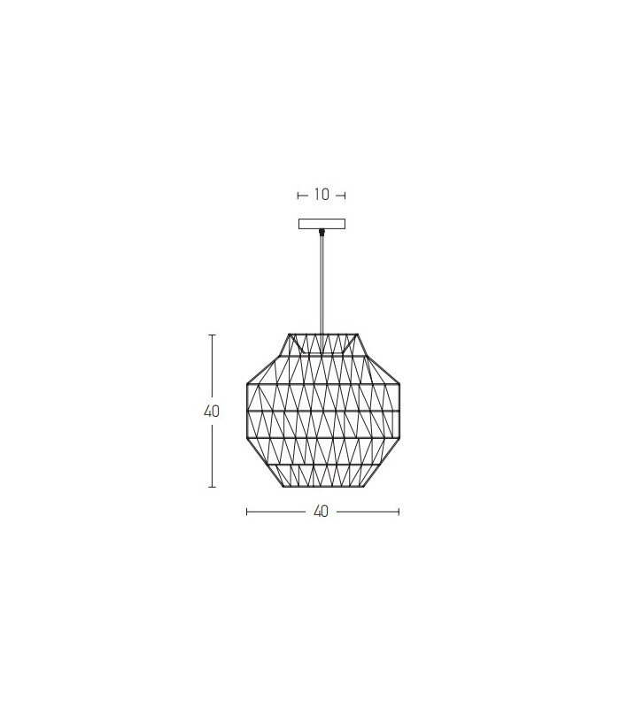 Patras 40cm Wire Frame Pendant Ceiling Light Natural 1xE27-4