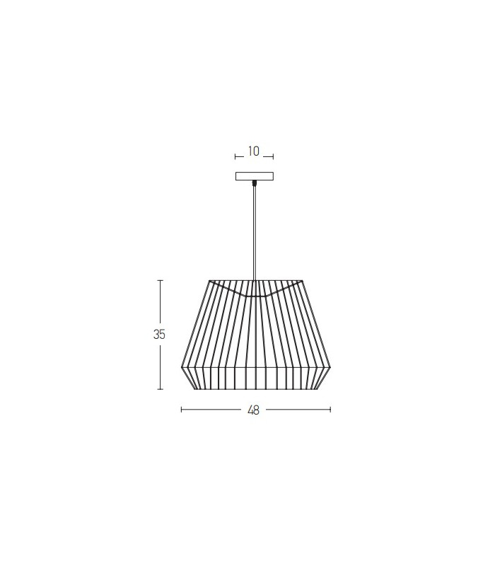 Patras 48cm Wire Frame Pendant Ceiling Light Natural 1xE27-3