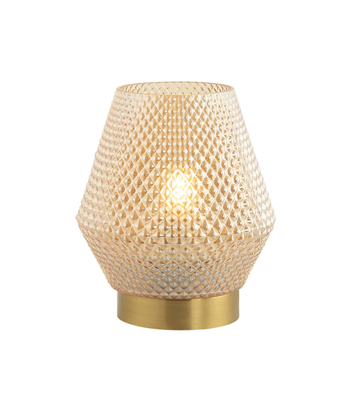 Luma Cylindrical Table Lamp Transparent - Antique Brass 1xE27-1