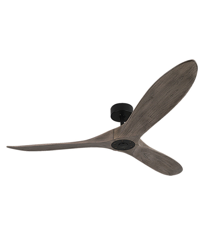 Terenis Ceiling Fan Black Matt - Solid Wood Blades-1