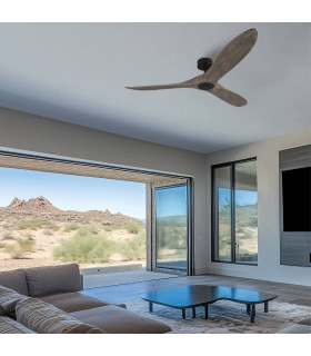 Terenis Ceiling Fan Black Matt - Solid Wood Blades-2