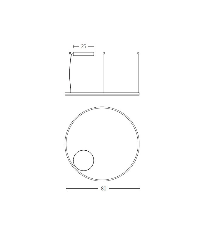 Areos 80cm Pendant Ceiling Light White Matt LED 3000K Dimmable-2