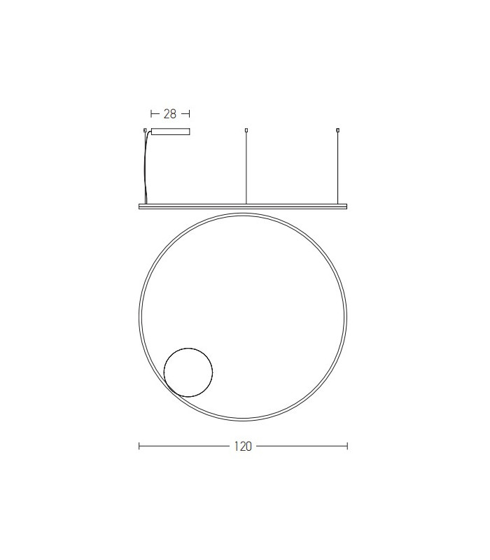 Areos 120cm Pendant Ceiling Light White Matt LED 3000K Dimmable-2