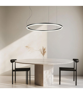 Areos 120cm Pendant Ceiling Light Black Matt LED 3000K Dimmable-2