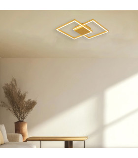 Kalo 46cm Integrated Led Semi Flush Ceiling Light Gold Matt LED 3000K Dimmable-2
