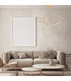 Kato 90cm Integrated Led Semi Flush Ceiling Light Gold Matt LED 3000K Dimmable-2