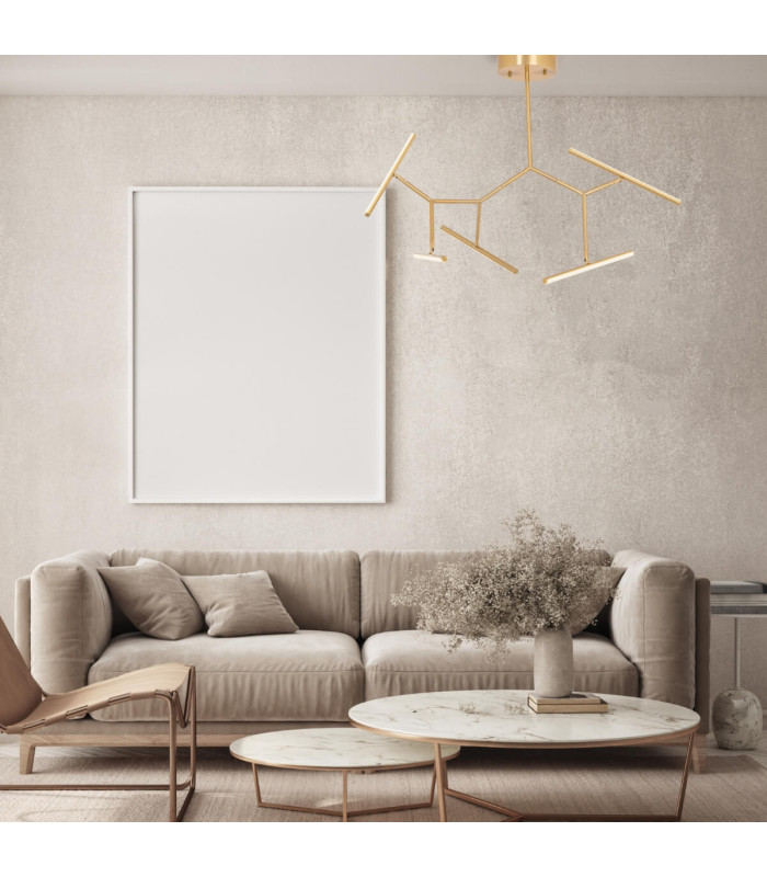 Kato 90cm Integrated Led Semi Flush Ceiling Light Gold Matt LED 3000K Dimmable-2