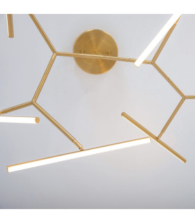Kato 120cm Integrated Led Semi Flush Ceiling Light Gold Matt LED 3000K Dimmable-2