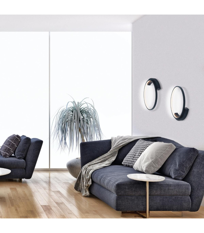 Kavala 52.5cm Integrated Led Semi Flush Ceiling Light Sandy Black LED 3000K-2
