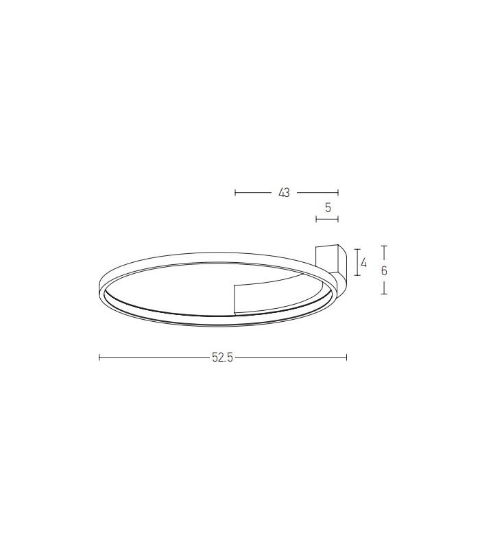 Kavala 52.5cm Integrated Led Semi Flush Ceiling Light Sandy Black LED 3000K-3