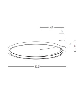 Kavala 52.5cm Integrated Led Semi Flush Ceiling Light Sandy White LED 3000K-2