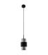 Slimline Slim Pendant Ceiling Light Black Matt - Chrome Glass 1xE27 - Driver Not Included-1