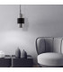 Slimline Slim Pendant Ceiling Light Black Matt - Chrome Glass 1xE27 - Driver Not Included-2