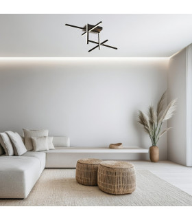 Apollona 95cm Integrated Led Semi Flush Ceiling Light Sandy Black LED 3000K Dimmable-2