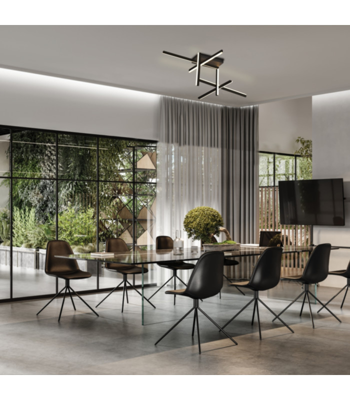Apollona 95cm Integrated Led Semi Flush Ceiling Light Sandy Black LED 3000K Dimmable-3