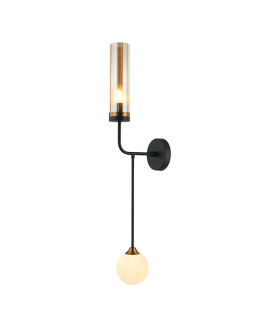 Zambelis Globe Wall Lights Sandy Black - Antique Brass 1xG9  1xE27 - Driver Not Included-1
