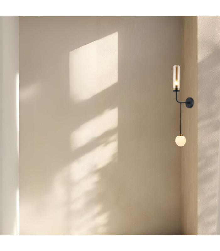 Zambelis Globe Wall Lights Sandy Black - Antique Brass 1xG9  1xE27 - Driver Not Included-2