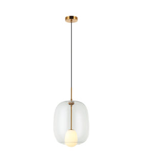 Oresta 
Dome Pendant Ceiling Light Clear Glass - Gold Matt 1xG9 LED - Driver Not Included-1