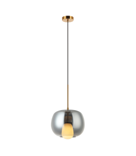 Oresta Dome Pendant Ceiling Light Smoked Glass - Gold Matt 1xG9 LED - Driver Not Included-1