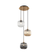 Gournes Cluster Pendant Ceiling Light Clear. Smoked. Champagne Glass Antique Brass 3xE27-1