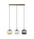 Gournes Bar Pendant Ceiling Light Clear. Smoked. Champagne Glass Antique Brass 3xE27-1