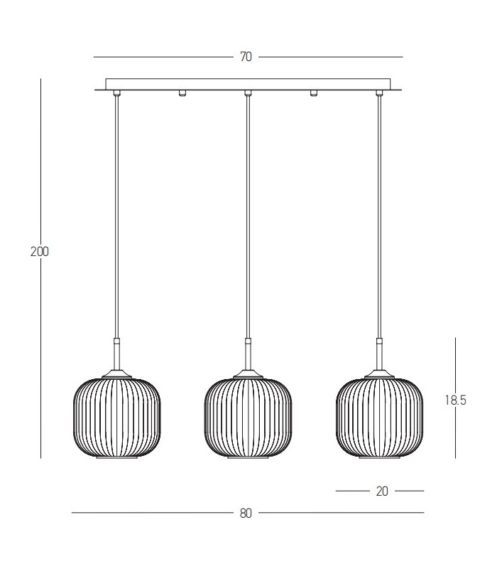 Gournes Bar Pendant Ceiling Light Clear. Smoked. Champagne Glass Antique Brass 3xE27-4